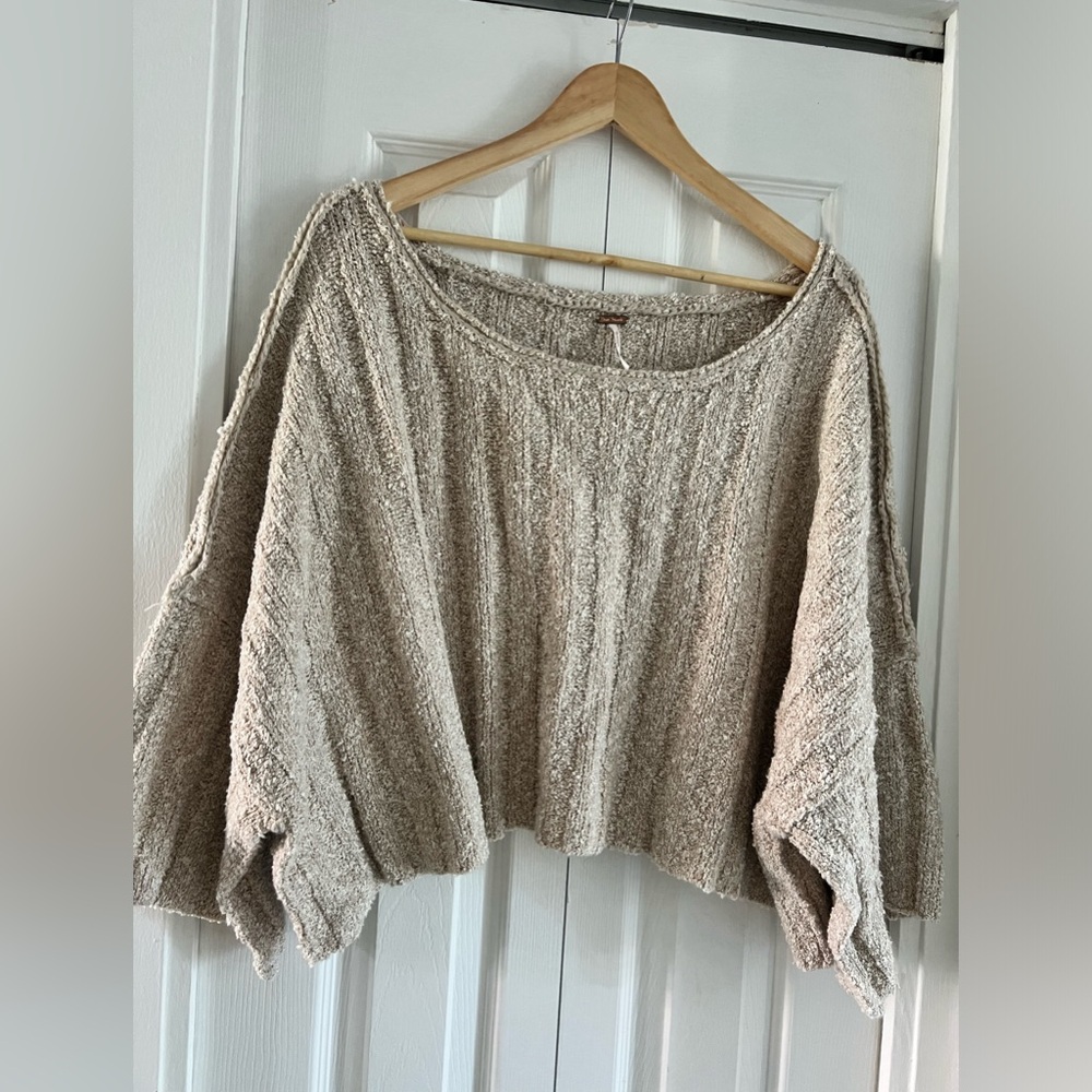 Free People Good Day Pullover in Sand. Size S
